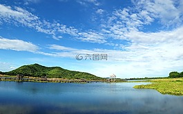 環(huán)礁湖,天空,山
