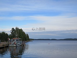湖,藍(lán)色,芬蘭