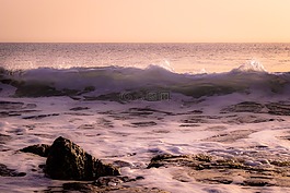 波,海灘,海