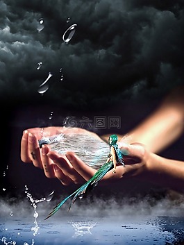 美人魚,水,海