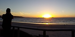 日落,海灘,海灘日落