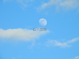 天空,云,月球