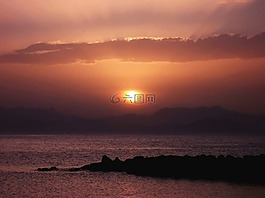 日落,余輝,傍晚的天空