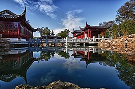 日本花園,池塘,放寬