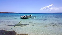 锚定,船,海岸