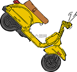 滑板車,車輛,黃色