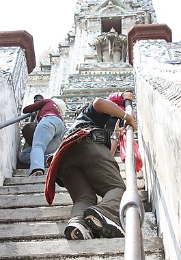 楼梯,寺,泰国