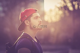 男孩,肖像,胡子