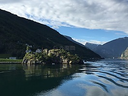 挪威,峽灣從弗洛姆,島