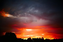日落,棄用,云