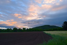 原野,日出,農(nóng)場(chǎng)