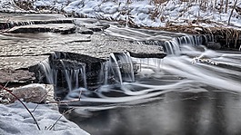 冷,河,雪