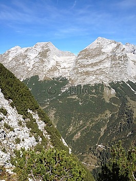 山,徒步旅行,karwendel