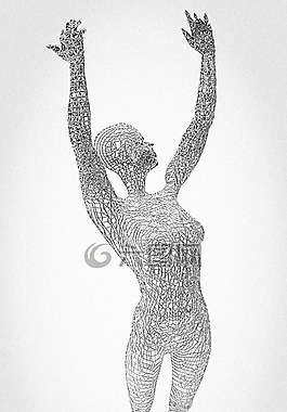 女子,3d模型,網(wǎng)格