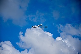 飛機(jī),藍(lán)色的天空,云
