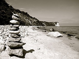 石頭,鵝卵石,海岸
