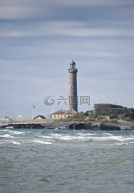 海,燈塔,海浪