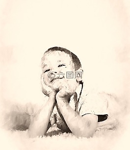 嬰兒,漆,男孩