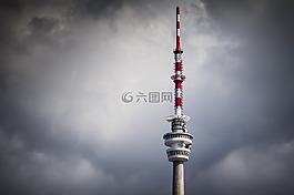 惡劣的天氣,多云,管制塔