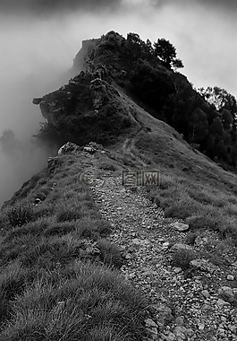 路徑,山,景觀