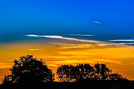 日出,天空,云
