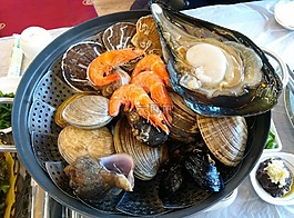烤貝,食品,蝦