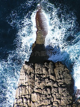 海,沖浪,巖