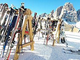 雪,山,天空