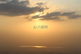 日落,太陽,云