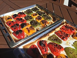 烤,辣椒,食品