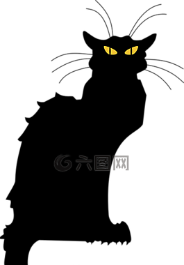 黑,貓,貓的