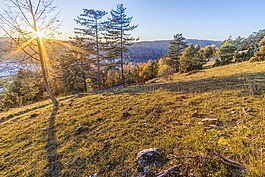 日落,山,riedenburg
