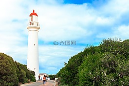 藍(lán)色,天空,燈塔