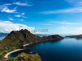 海灘,藍(lán)色,天空