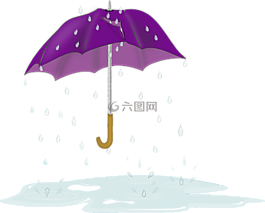 水坑里,傘,水滴