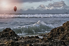 海,水,海濱