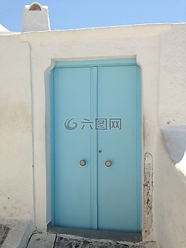 門,漂亮的門,圣托里尼