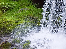 瀑布,滴,山間溪流