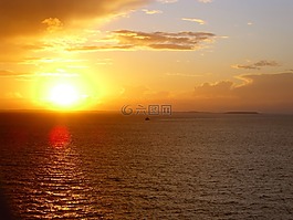 日落,海,假期