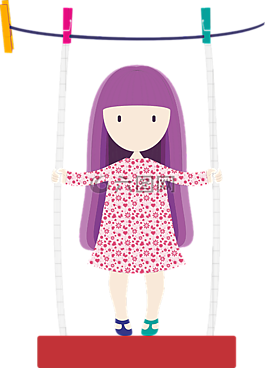 女孩,秋千,小