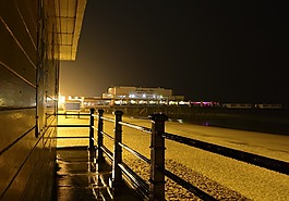 码头,海滩,夜