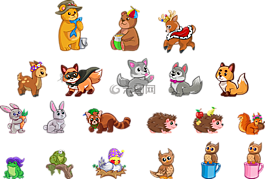 動物寶寶,熊,兔子