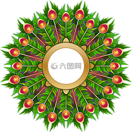花圈,孔雀,羽毛