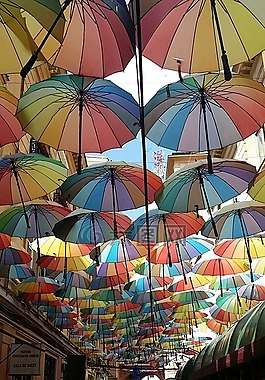 傘,顏色,城市