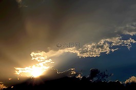天空,云,日落