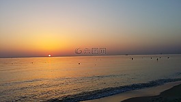 突尼斯,日落,海