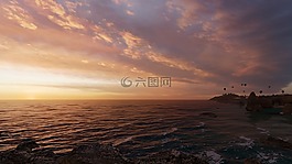 日出,黃昏,全景