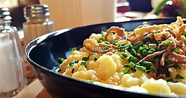 奶酪面条,吃,spätzle