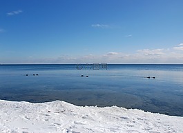 藍(lán)色,水,地平線