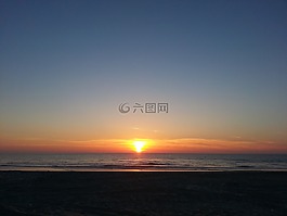 日落,海灘,葡萄牙